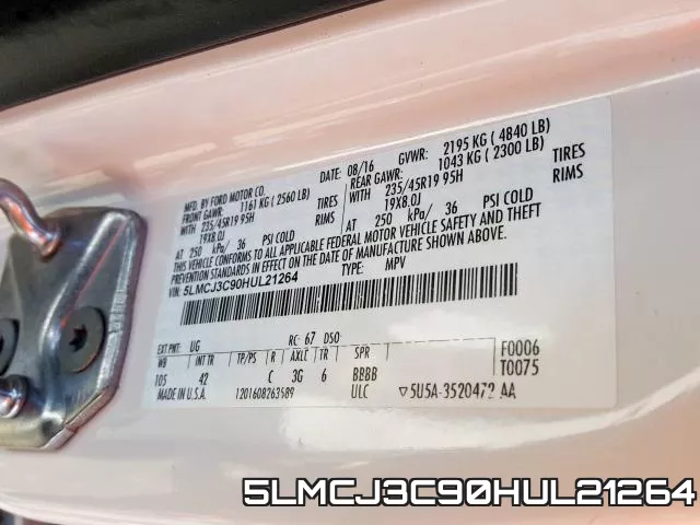 5LMCJ3C90HUL21264 фото 2
