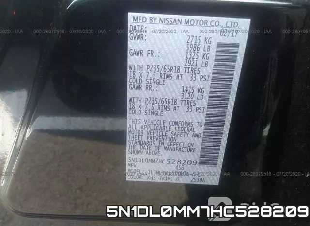 5N1DL0MM7HC528209 фото 10