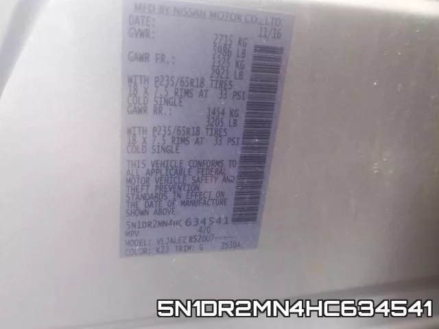 5N1DR2MN4HC634541 фото 2