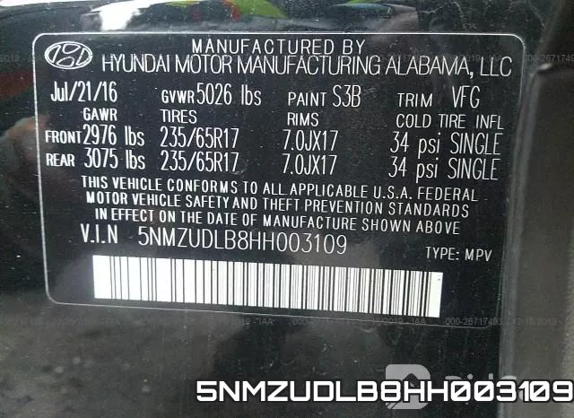5NMZUDLB8HH003109 фото 10