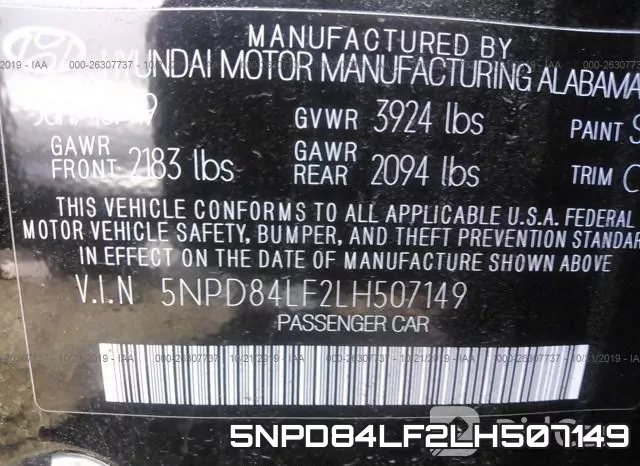 5NPD84LF2LH507149 фото 10