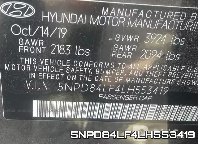 5NPD84LF4LH553419 фото 10