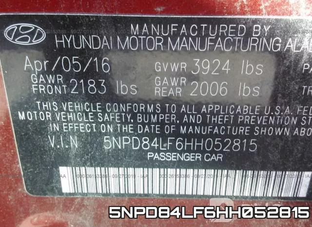 5NPD84LF6HH052815 фото 10