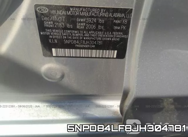 5NPD84LF8JH304781 фото 10