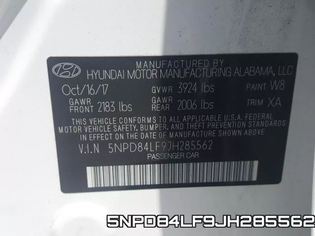 5NPD84LF9JH285562 фото 2