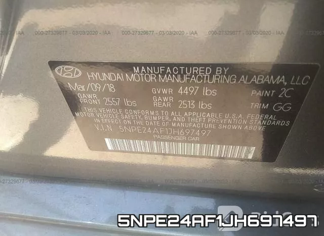 5NPE24AF1JH697497 фото 10
