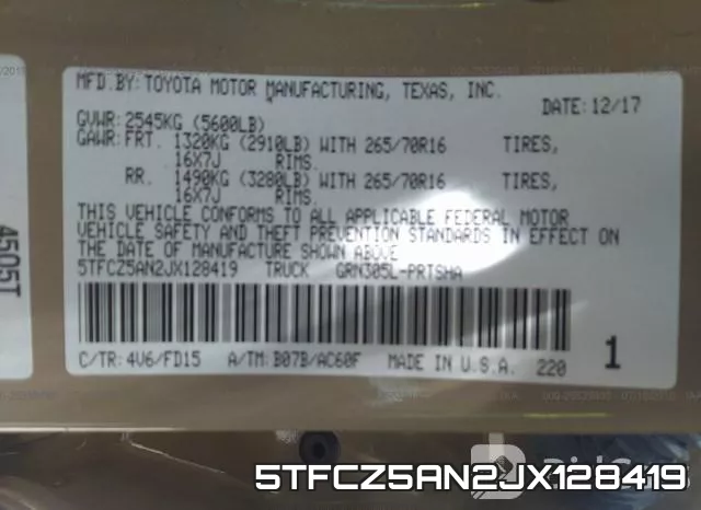 5TFCZ5AN2JX128419 фото 10