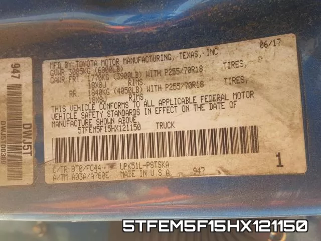 5TFEM5F15HX121150 фото 2