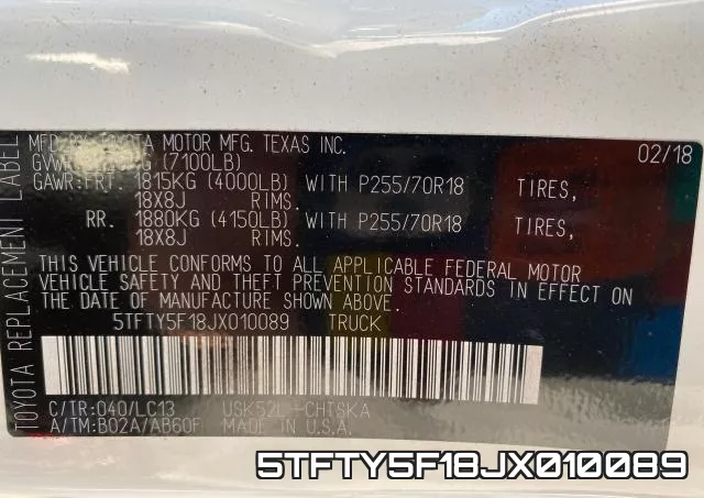 5TFTY5F18JX010089 фото 2