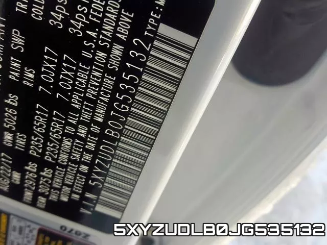 5XYZUDLB0JG535132 фото 2