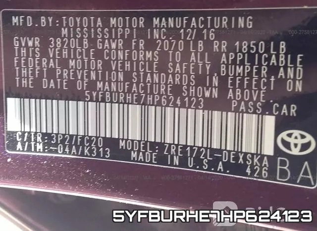 5YFBURHE7HP624123 фото 10