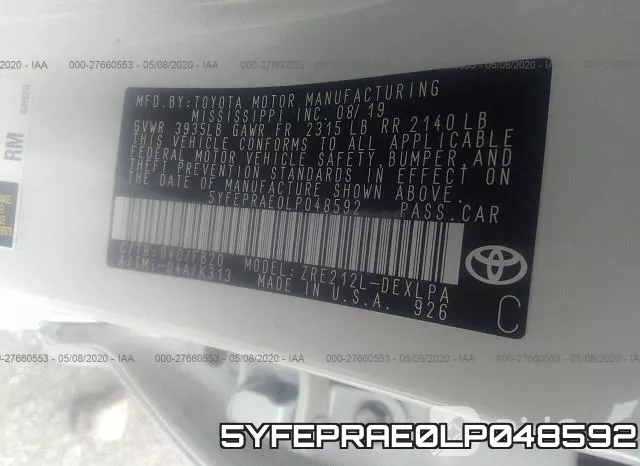5YFEPRAE0LP048592 фото 10