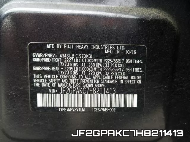 JF2GPAKC7H8211413 фото 2