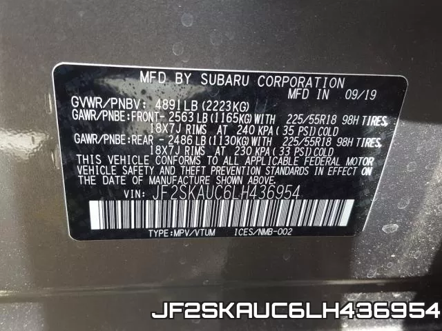JF2SKAUC6LH436954 фото 2
