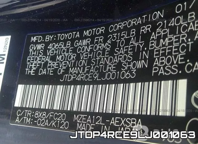 JTDP4RCE9LJ001063 фото 10