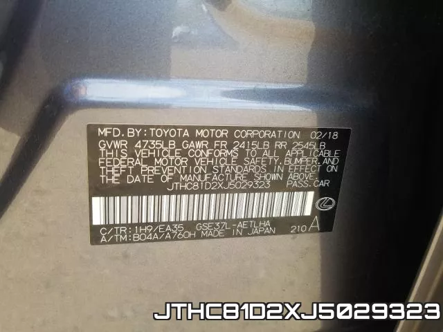 JTHC81D2XJ5029323 фото 2