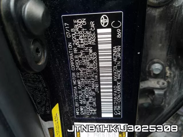 JTNB11HK1J3025308 фото 2