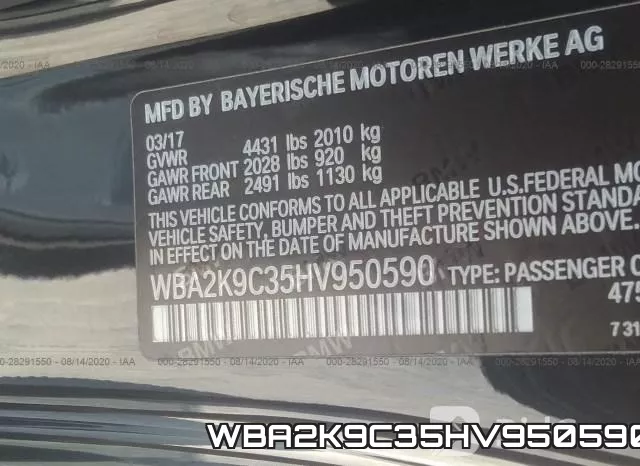 WBA2K9C35HV950590 фото 10