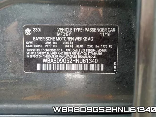 WBA8D9G52HNU61340 фото 2