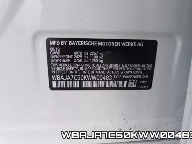 WBAJA7C50KWW00483 фото 2
