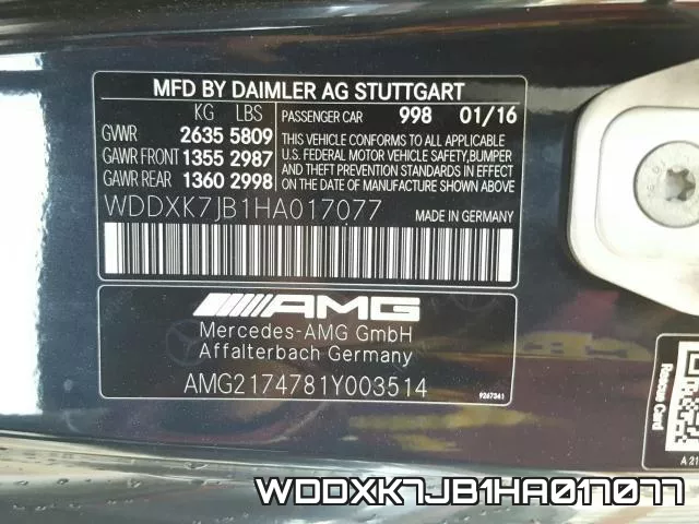 WDDXK7JB1HA017077 фото 2