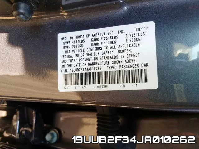 19UUB2F34JA010262 фото 2