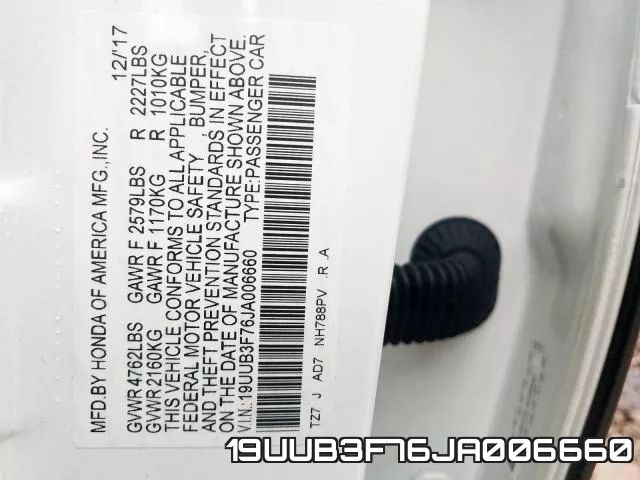 19UUB3F76JA006660 фото 2