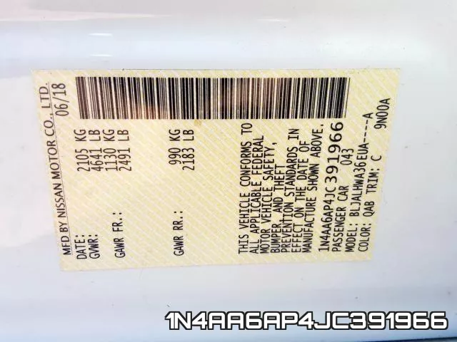 1N4AA6AP4JC391966 фото 2