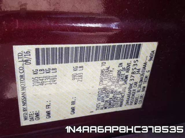 1N4AA6AP8HC378535 фото 2