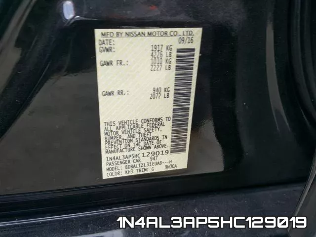 1N4AL3AP5HC129019 фото 2