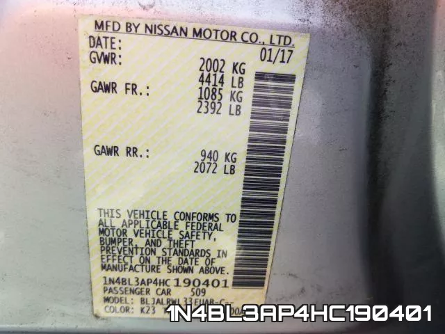 1N4BL3AP4HC190401 фото 2