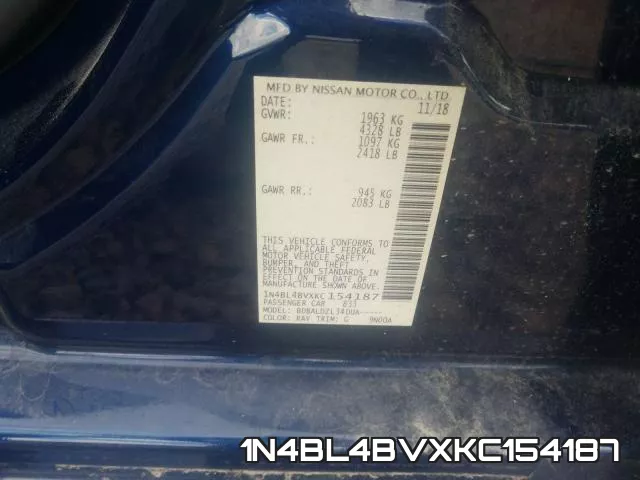 1N4BL4BVXKC154187 фото 2
