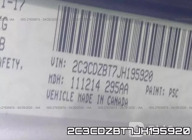 2C3CDZBT7JH195920 фото 10