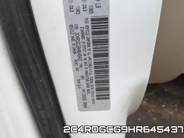 2C4RDGCG9HR645437 фото 2