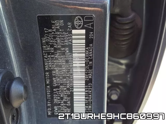 2T1BURHE9HC860997 фото 2