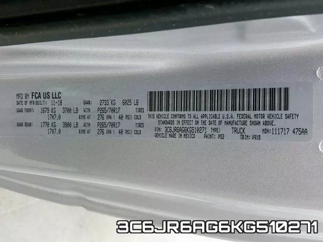 3C6JR6AG6KG510271 фото 2