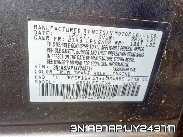 3N1AB7AP1JY243717 фото 2