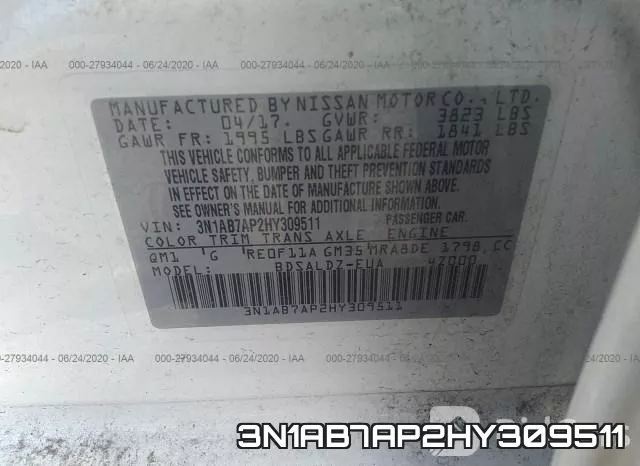 3N1AB7AP2HY309511 фото 10