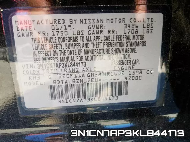 3N1CN7AP3KL844173 фото 2