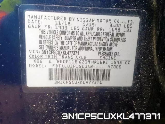 3N1CP5CUXKL477371 фото 2