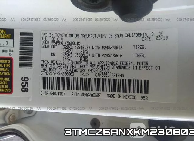 3TMCZ5ANXKM230803 фото 10