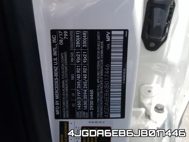 4JGDA6EB6JB017446 фото 2