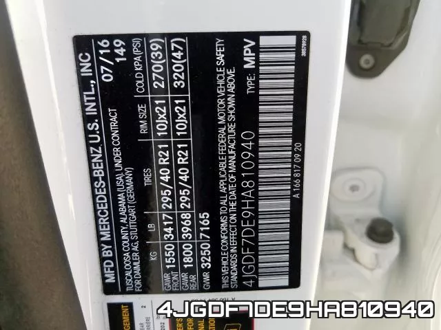 4JGDF7DE9HA810940 фото 2