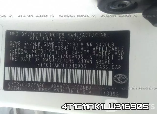 4T1C11AK1LU316905 фото 10