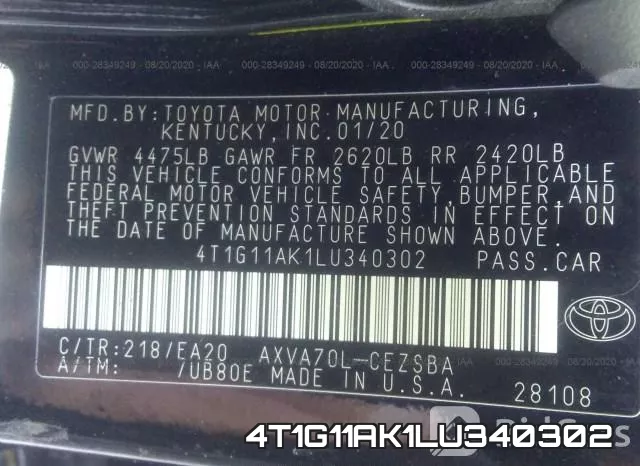 4T1G11AK1LU340302 фото 10