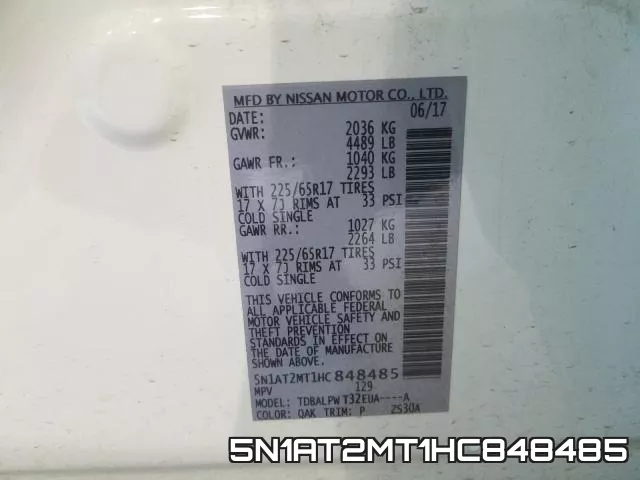 5N1AT2MT1HC848485 фото 2