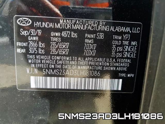 5NMS23AD3LH181086 фото 2