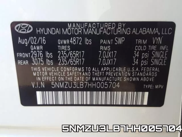 5NMZU3LB7HH005704 фото 2