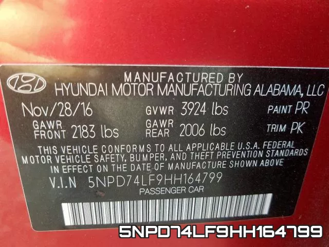 5NPD74LF9HH164799 фото 2