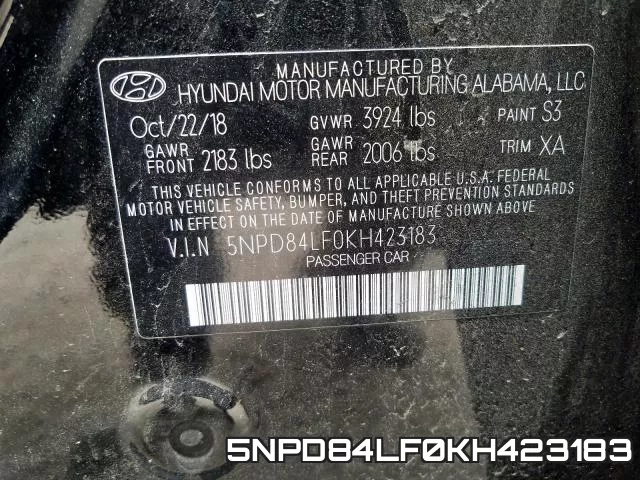 5NPD84LF0KH423183 фото 2